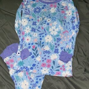 Little Sleepies Floral Pajama Set - Blue and Purple
